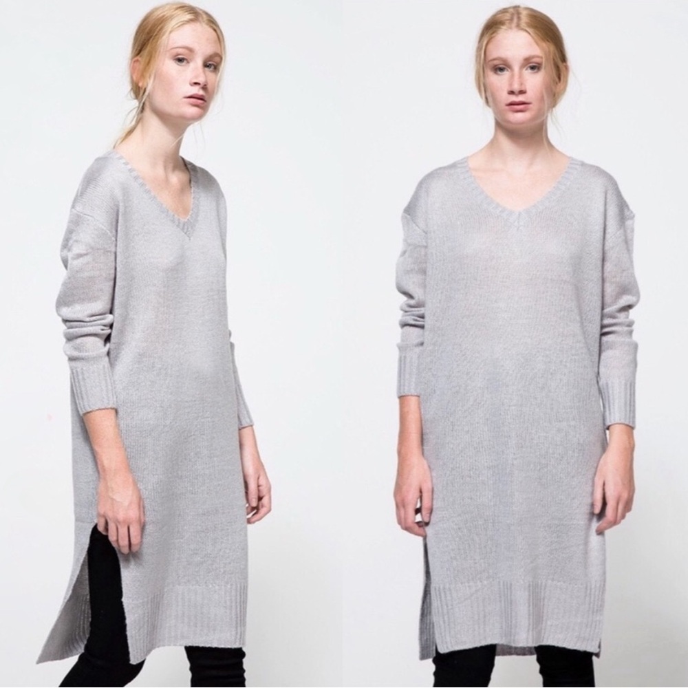 Farrow Longline Gray Knit Sweater Need Supply Co. Women’s Size Small